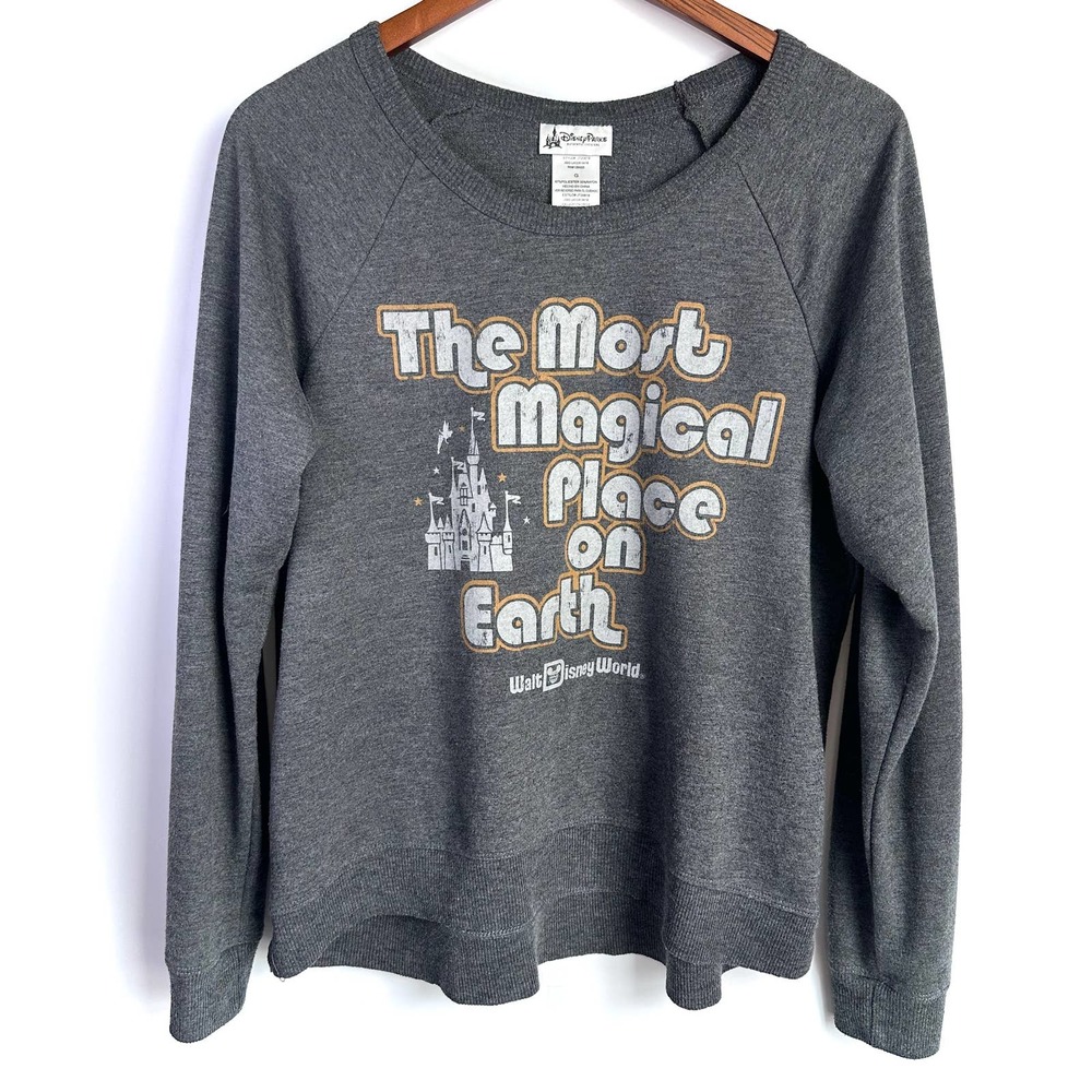 Disney World The Most Magical Place on Earth Charcoal Gray Sweatshirt Large